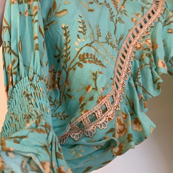 Rare! Spell and the Gypsy Maisie aqua and gold playdress. Runs small. - Picture 9 of 10